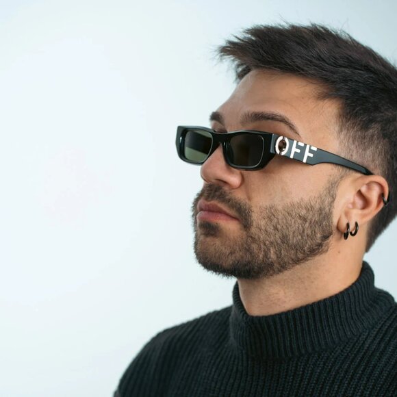 Off-White FILLMORE Men Sunglasses Black Green Square OERI124 FILLMORE 1055 - Picture 11 of 13
